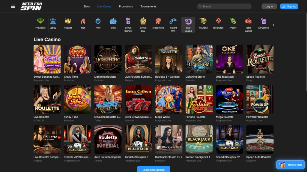 Need For Spin - Live Casino